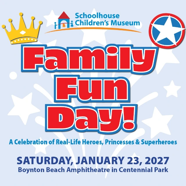 Family Fun Day: A Celebration of Real-Life Heroes, Princesses & Superheroes. Saturday, January 23, 2027, Boynton Beach Amphitheatre in Centennial Park